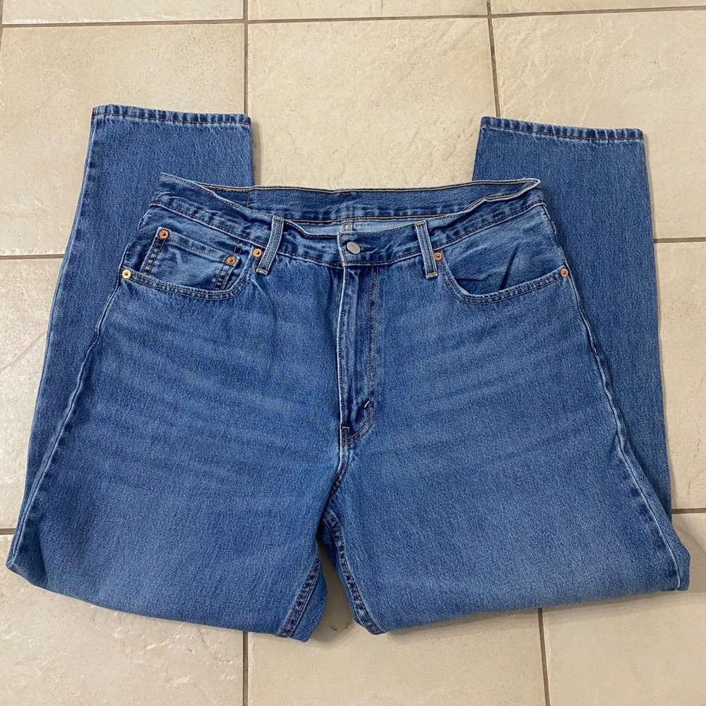 Levi Strauss 550 Mens Jeans W36 L32 Relaxed Fit Blue Denim